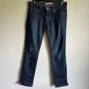 J Brand Dark Wash Blue Denim Ink Pencil Split Leg Jeans Womens 25 Casual Stretch